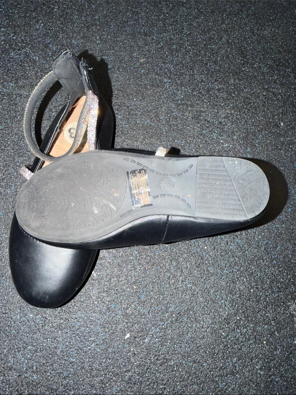 Gymboree Black Girls Dress Shoes with Sparkle Strap